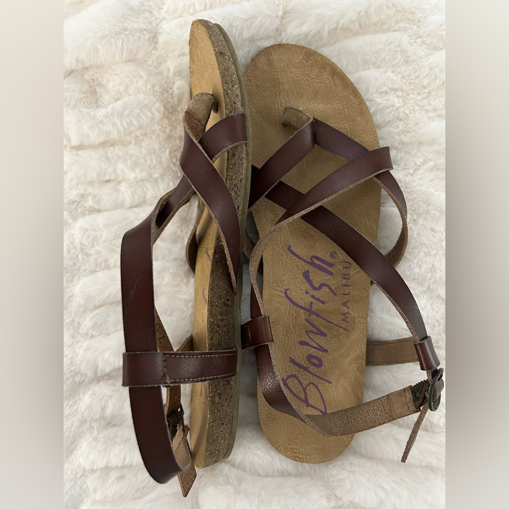 Malibu Blowfish Brown Leather Granola Fisherman Sandal
